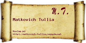 Matkovich Tullia névjegykártya